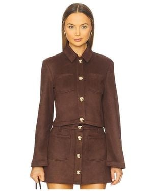Bardot Lorenzo Faux Suede Shirt - Brown