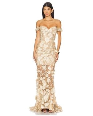 Bronx and Banco Jasmine Off The Shoulder Gown - Metallic