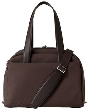 BEIS The Leather Trim Duffle - Brown