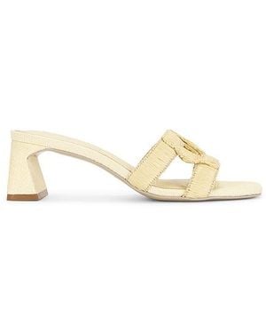 Jonathan Simkhai Monogram Raffia Block Heel - White