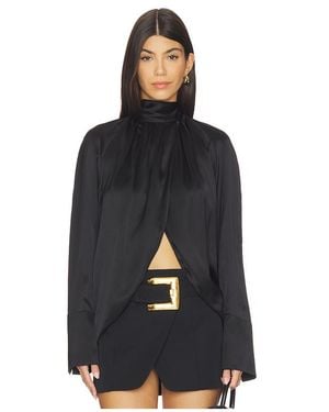 Balmain Bluse Drapped Silk - Schwarz