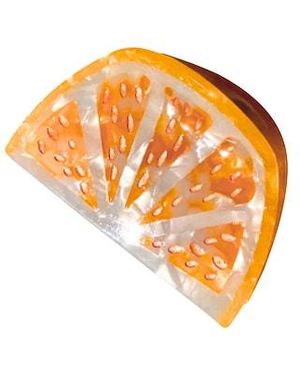 Solar Eclipse Hand-Painted Citrus Slice Claw Hair Clip En Color Naranja Talla