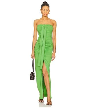 Susana Monaco Centre Gathered Tie With Slit Dress - Green