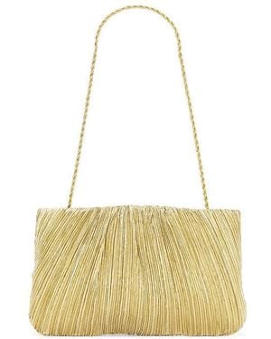 Loeffler Randall Bolso De Mano Plano Plisado Brit En Color Oro Metálico Talla - Blanco