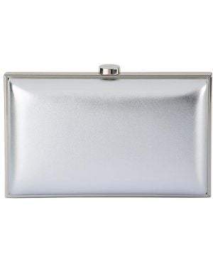 OLGA BERG Lucy Metallic Clutch - White
