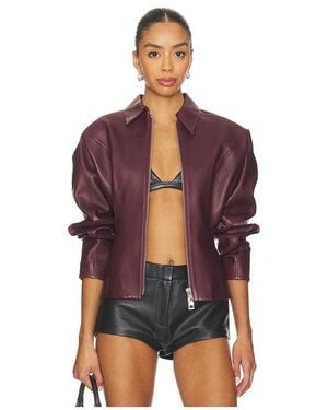 The Sei Fitted Leather Jacket - Purple