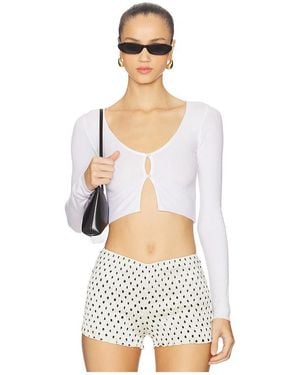 Indah Haruki Long Sleeve Button Front Cardigan - White