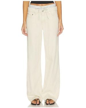 Rag & Bone Saige Full Boxer Straight Jeans - White