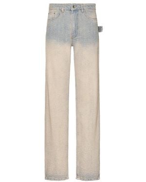 flâneur Faded Tweed Denim Jeans - White
