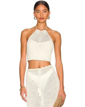 MORE TO COME Angelina Halter Top - White