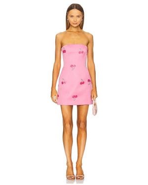LEO LIN Roselle Embellished Bustier Mini Dress - Red