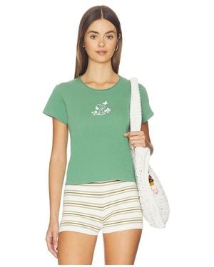 Junk Food Camiseta Gráfica Para Bebé Snoopy Flowers The Vintage Baby Tee En Color Verde Talla (También En Xs, S, M)