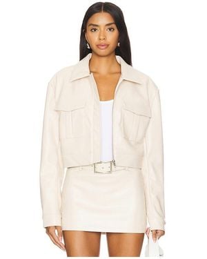 Nakedvice Smooth Leather Zipper Jacket - White