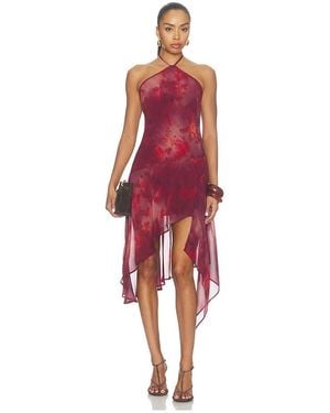 Runaway the Label Angeline Handkerchief Mini Dress - Red