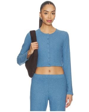 Leset Lauren Crop Cardigan Ii - Blue
