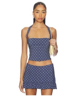 Tiger Mist Rio Halter Tie Bustier Top - Blue