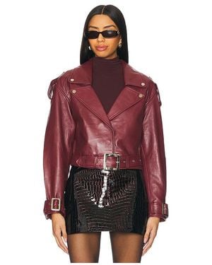 retroféte Chaqueta Cuero Einsley En Color Burgundy Talla (También En M) - Rojo