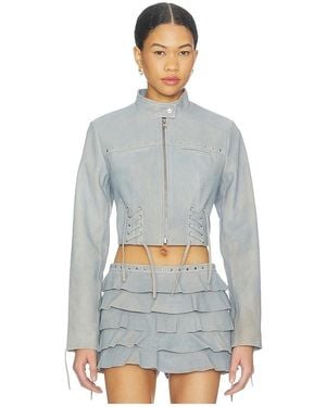 Lamarque X Revolve Silvina Suede Biker Jacket - White