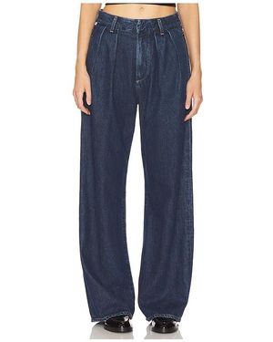 Citizens of Humanity Lyocell Pleated Wide Leg Trousers - Blue