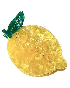 Solar Eclipse Pinza Para El Cabello Con Forma De Limón Pintada A Mano Hand-Painted Lemon Fruit Claw Hair Clip En Color Multi Talla - Amarillo