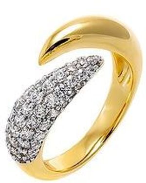By Adina Eden Pave Horn Wrap Pinky Ring - White