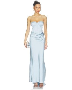 ROTATE BIRGER CHRISTENSEN Satin Corset Maxi Dress - White