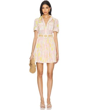 Zimmermann Pop プリーツ入りミニドレス - ナチュラル