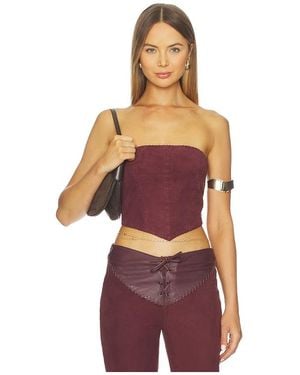 Urban Outfitters Hankerchif Whipstitch Top - Red