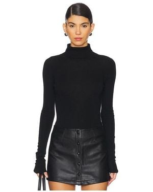 White + Warren Warren Superfine Merino Fitted Turtleneck - Black