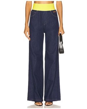 MSGM Jeans Mit Weitem Bein Und Betontem Bund - Blau