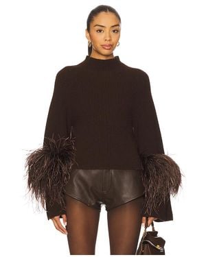 LAPOINTE Merino Mock Neck Jumper - Brown