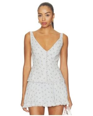 Mirror Palais Blueberry Buttercream Vest Top - White