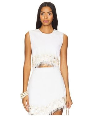 AMUR Oberteil Antonella Shell Beaded - Weiß