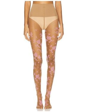 Free People Flocked Floral タイツ - ホワイト