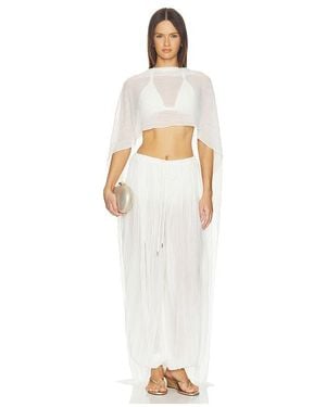 Jonathan Simkhai Genoa Sheer Jersey Cape en Ivory. - Blanc