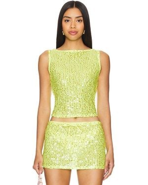 Lovers + Friends Erin Sequin Top - Yellow