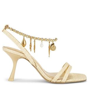 Jonathan Simkhai Caspian Raffia Strappy Heel - Metallic
