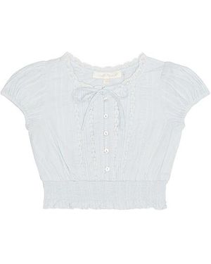 LoveShackFancy Kids Shoreline Top En Color Azul Talla (También En 3, 4, 5, 6) - Blanco