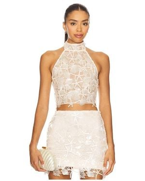 retroféte Louelle Sequin Top - Natural