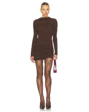 Line & Dot Lior Draped Mini Dress - Brown