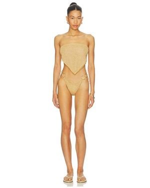 Oséree Lumiere Ring Bandana Bikini Set - Metallic