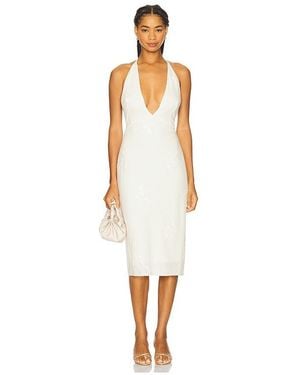 Milkwhite X Revolve Midi Dress With V Neckline - White
