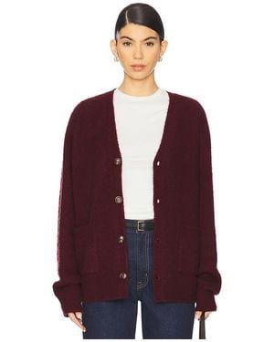 WAO Solid Brushed Cardigan - Purple