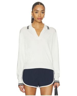 Splits59 TOP POLO MANCHES LONGUES TAYLOR KNIT POLO en White - Blanc