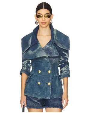 MASHA POPOVA Oversized Collar Blazer - Blue