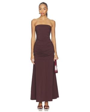 St. Agni Raffkleid, Trägerlos, Lang Geschnitten - Lila