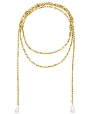 Shashi Rope Chain Scarf Necklace - Metallic