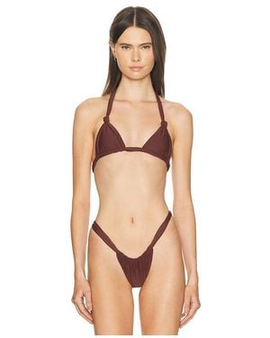 Mikoh Swimwear Suzu Triangle Bikini Top - Natural