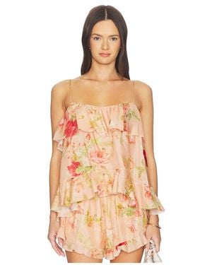 Zimmermann Roselight Frill Cami Top - Orange
