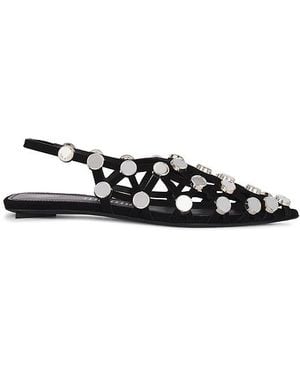 The Attico Grid Ballerina Flat - Black